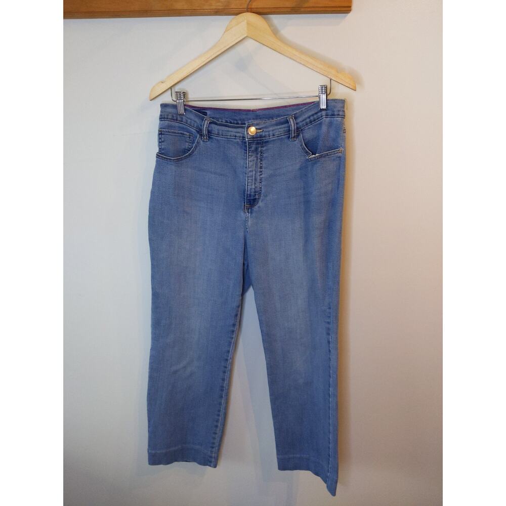 LEE Jeans 14 Short Medium Wash Classic Straight Leg Cuffed Casual Denim Cotton